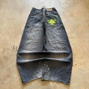 Baggy LRG Wide Leg Southpole Styl Embroidered Y2K Vintage Denim Jeans 32x30